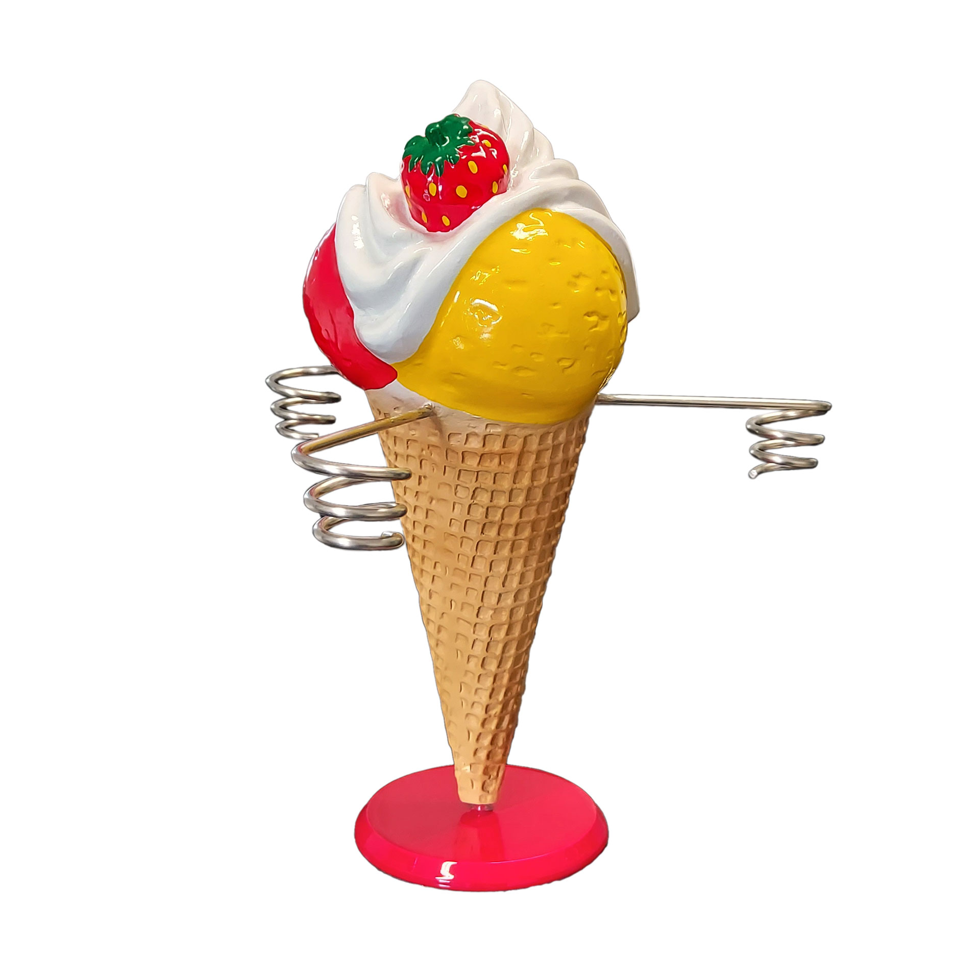 Eiswaffelhalter - Eiswaffel mit 3 Kugeln und Sahne 38 cm